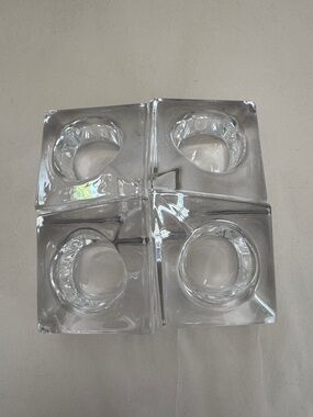 Orrefors Crystal Quad Votive Candle Holder